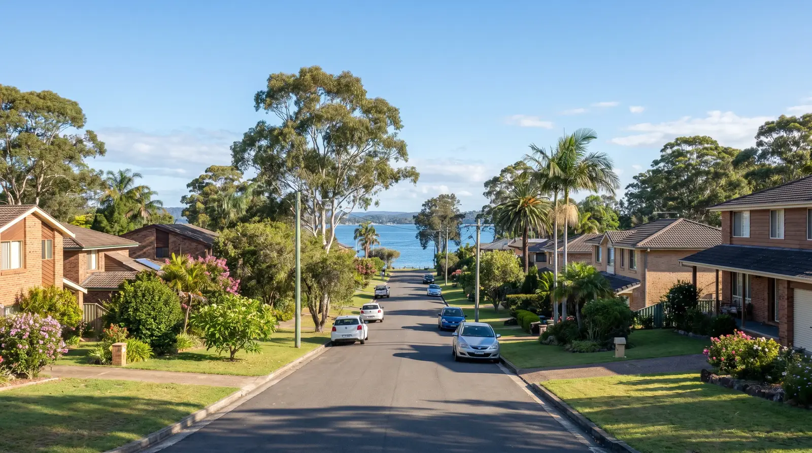 A residential street in Valentine, showing the typical access for a move here